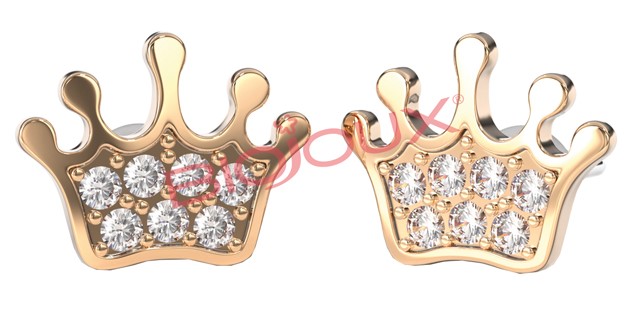 BJT707 ORECCHINI BABY CROWN RG