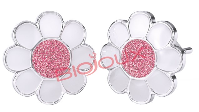 BJT713 ORECCHINI ROSE FLOWE SS