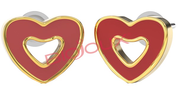 BJT715 ORECCHINI RED HEART GP